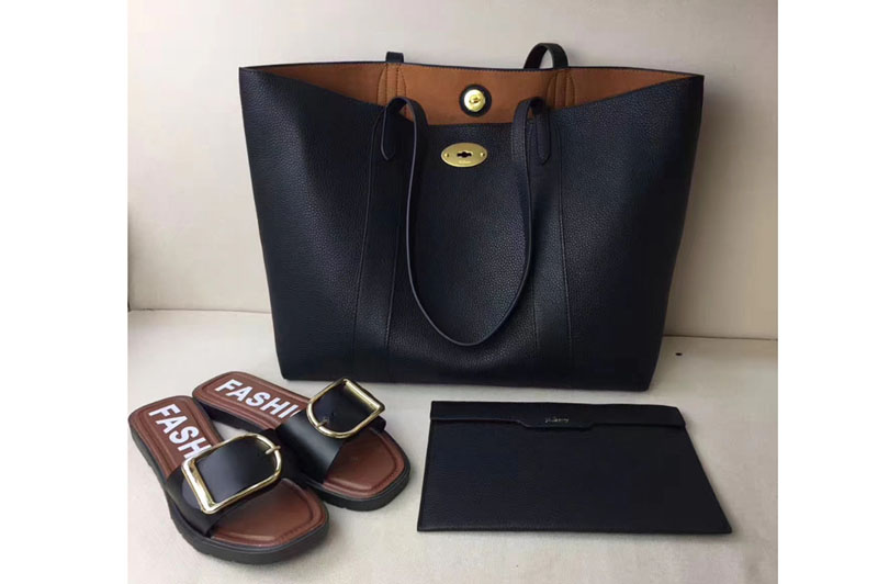 Mulberry Bayswater Tote Small Classic Grain Bags Black