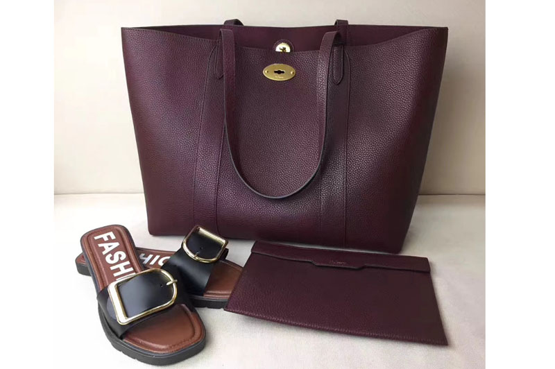 Mulberry Bayswater Tote Small Classic Grain Bags Burgundy