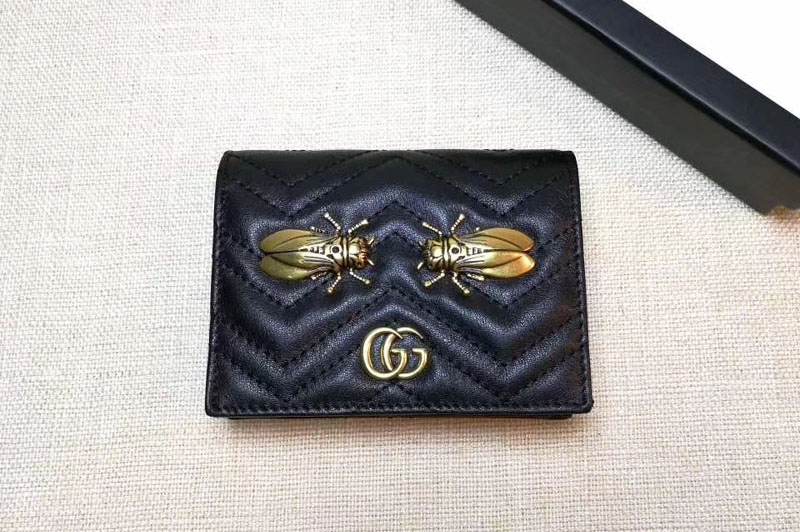 Gucci 466492 GG Marmont cicada stud card case