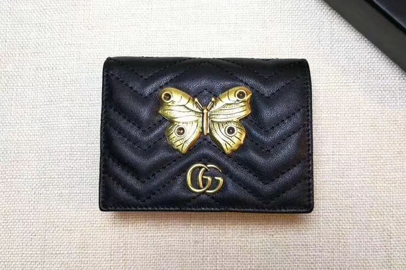 Gucci 466492 GG Marmont Butterfly stud card case