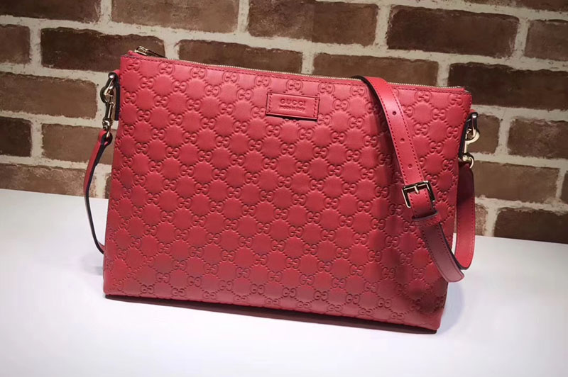 Gucci 473882 Signature soft messenger Bags Red