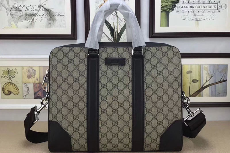 Gucci 474135 GG Supreme briefcase Bags Brown