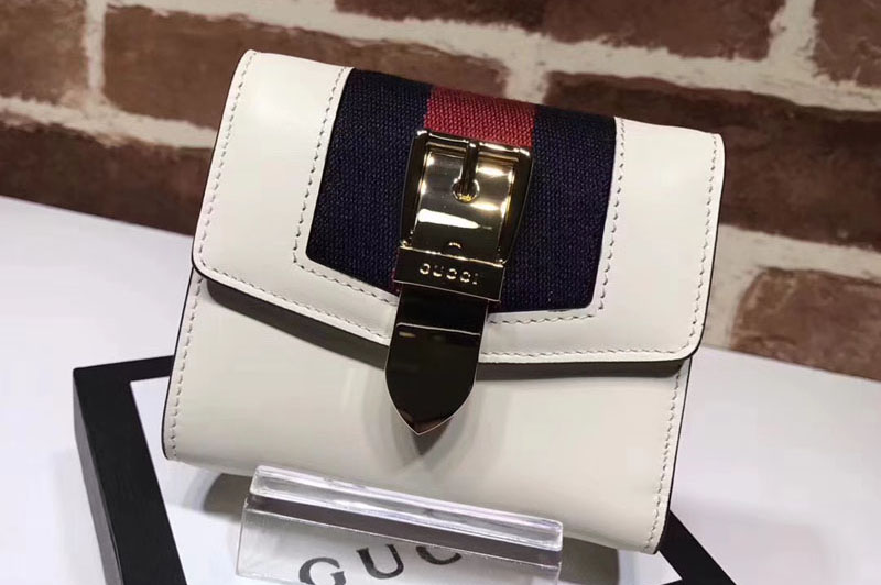 Gucci 476081 Sylvie leather wallet White