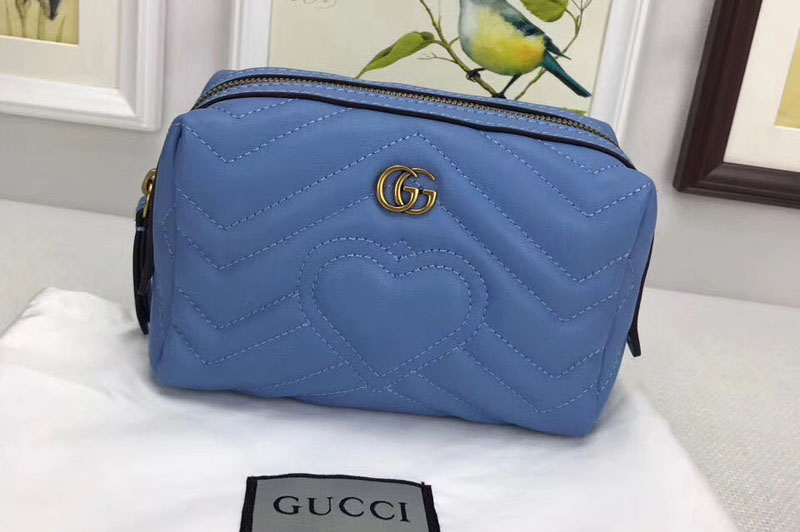 Gucci 476165 GG Marmont Cosmetic Case Blue