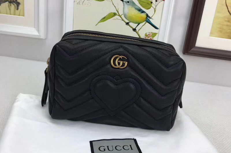 Gucci 476165 GG Marmont Cosmetic Case Black