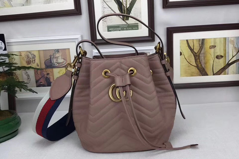 Gucci 476674 GG Marmont quilted leather bucket bags