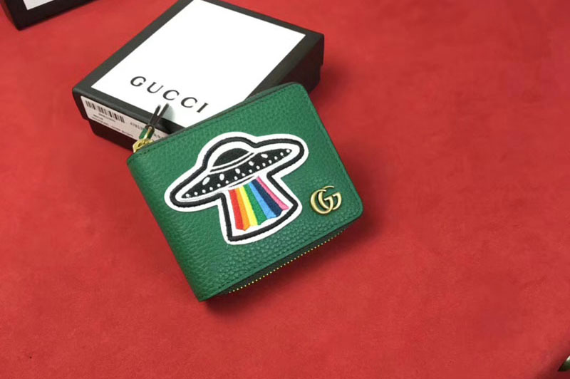 Gucci 478138 Leather coin wallet with UFO Green