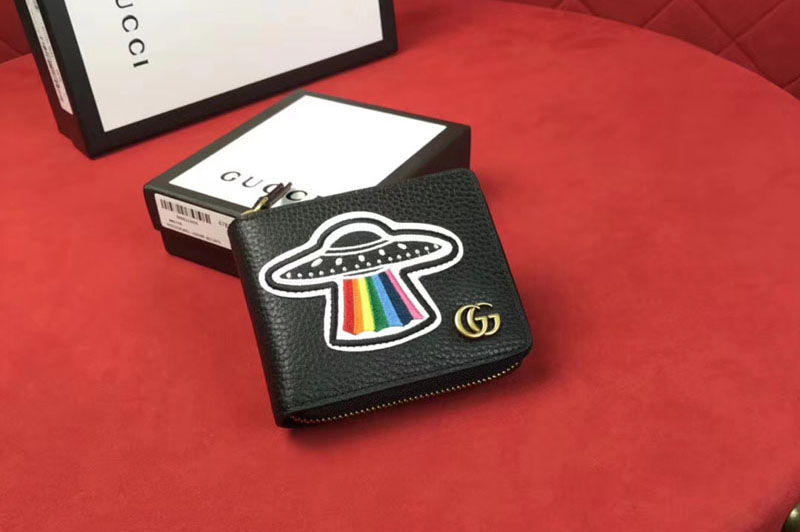 Gucci 478138 Leather coin wallet with UFO Black
