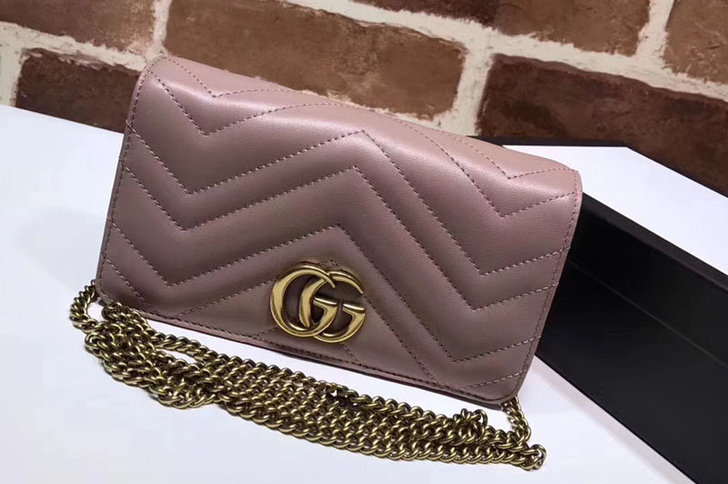 Gucci 488426 GG Marmont Mini Shoulder Bags Pink