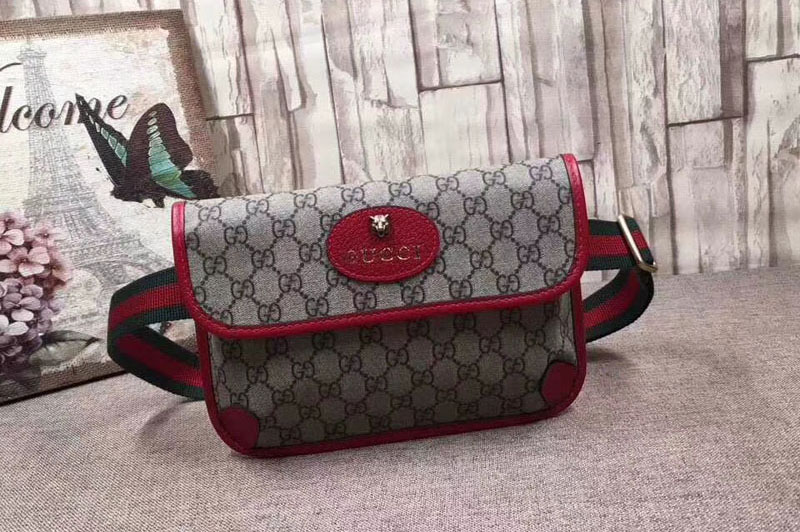 Gucci 493930 GG Supreme Belt Bag Red