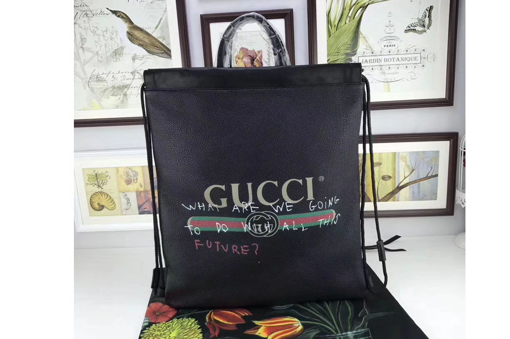 Gucci 494053 Coco Capitan Logo Backpack Black