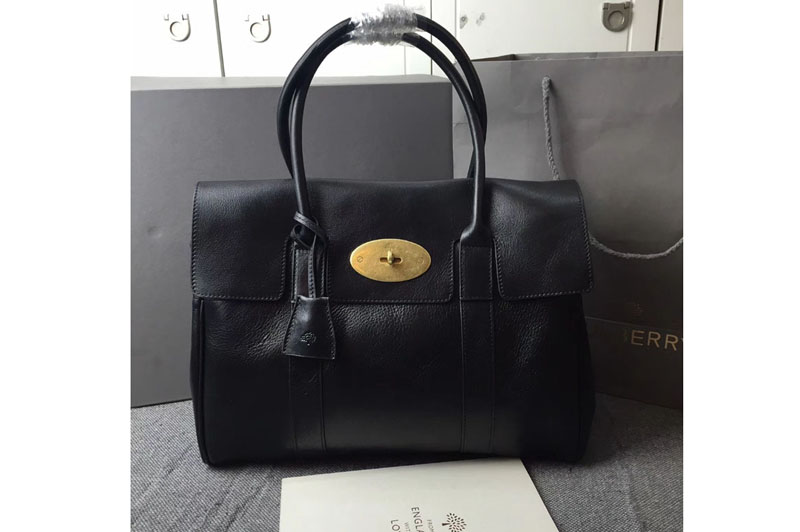 Mulberry Bayswater 36cm Natural Leather Bags Black