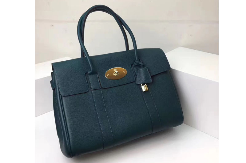 Mulberry Bayswater 36cm Natural Leather Bags Ocean Green