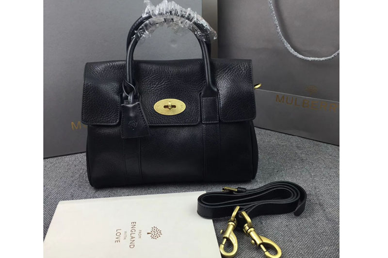 Mulberry Bayswater 27cm Natural Leather Bags Black