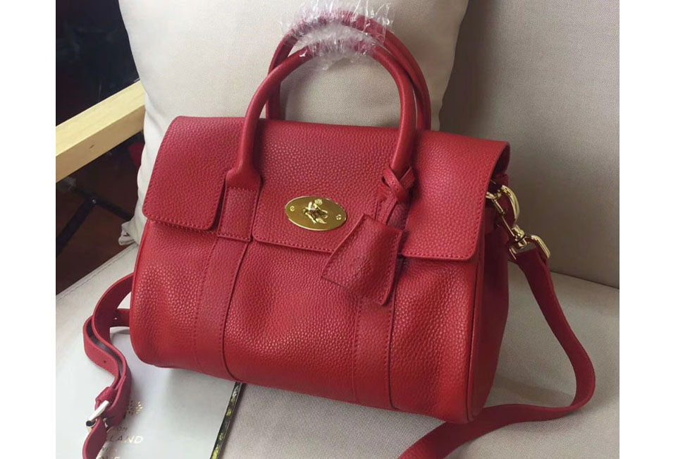 Mulberry Bayswater 27cm Natural Leather Bags Red