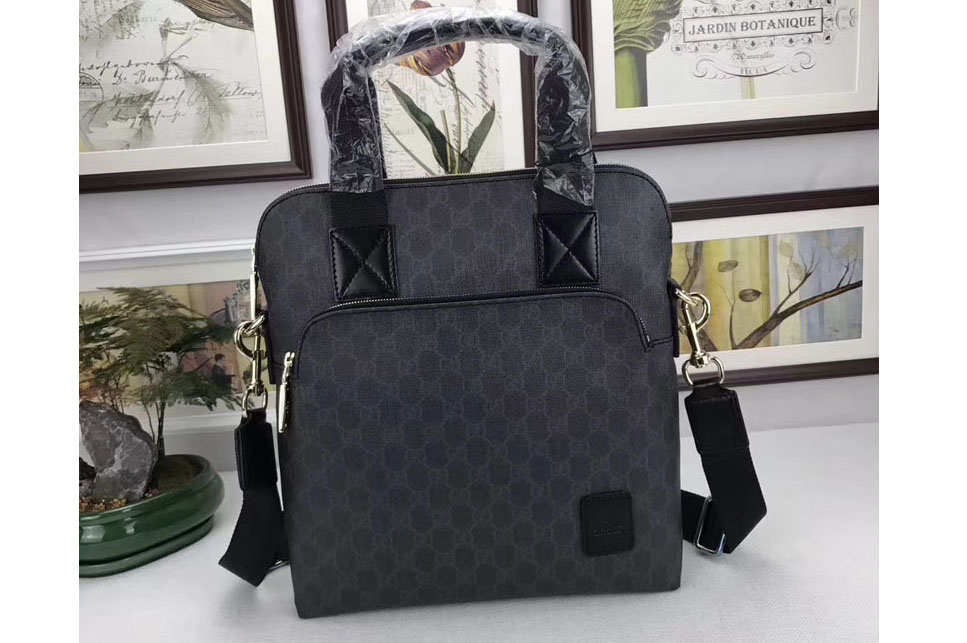 Gucci 854362 Black Briefcase Messenger Bag