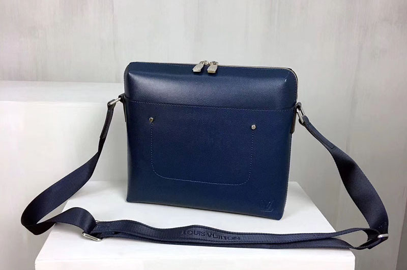 Louis Vuitton Grigori Messenger Pm Taiga Leather M30238 Blue