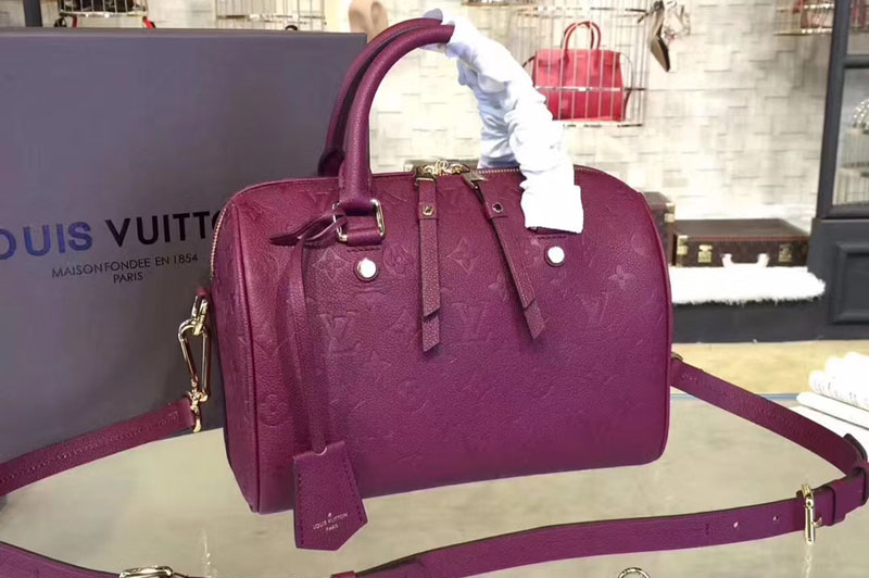 Louis Vuitton M40763 Monogram Empreinte Speedy 30 Top Handle Bags Purple