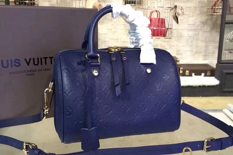 Louis Vuitton M40763 Monogram Empreinte Speedy 30 Top Handle Bags Blue