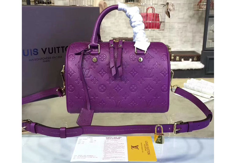 Louis Vuitton M40763 Monogram Empreinte Speedy 30 Top Handle Bags Purple