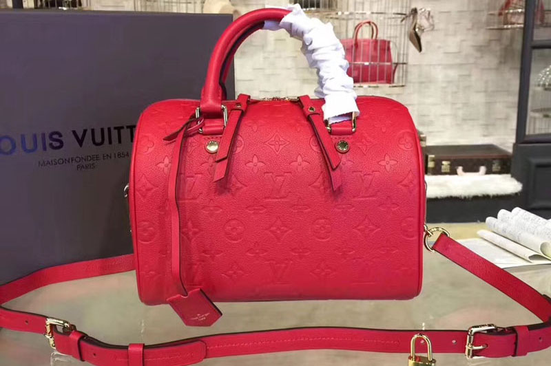 Louis Vuitton M40763 Monogram Empreinte Speedy 30 Top Handle Bags Cherry