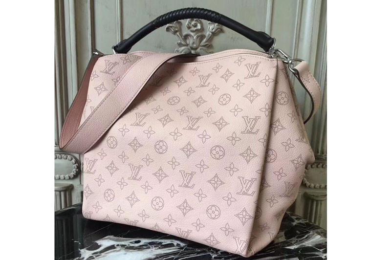 Louis Vuitton M50033 Babylone PM Mahina Calfskin Leather Bags Pink