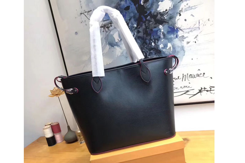 Louis Vuitton M54185 Neverfull MM Epi Leather Bags Black