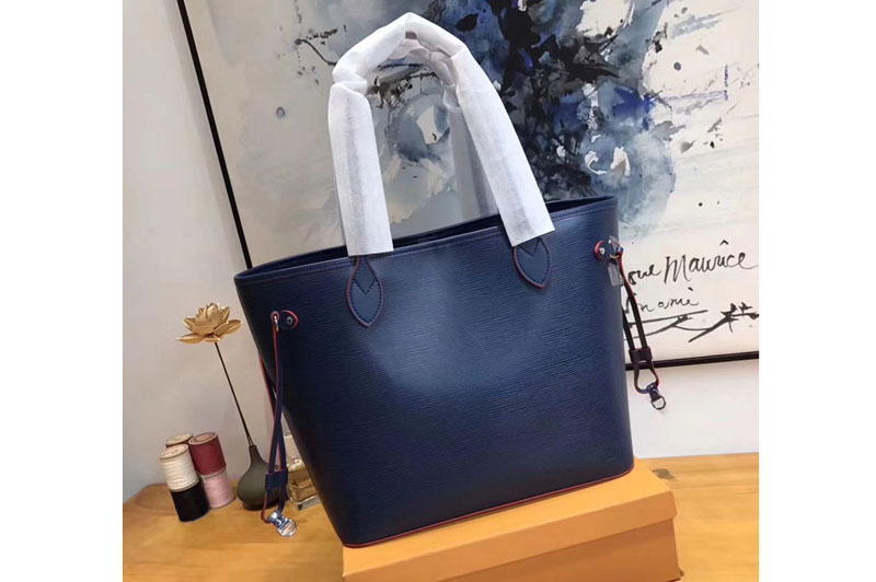 Louis Vuitton M54185 Neverfull MM Epi Leather Bags Blue
