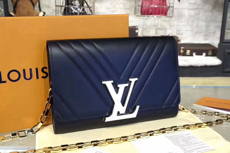 Louis Vuitton M54230 Pochette Louise GM Embossed Calfskin Bags Black