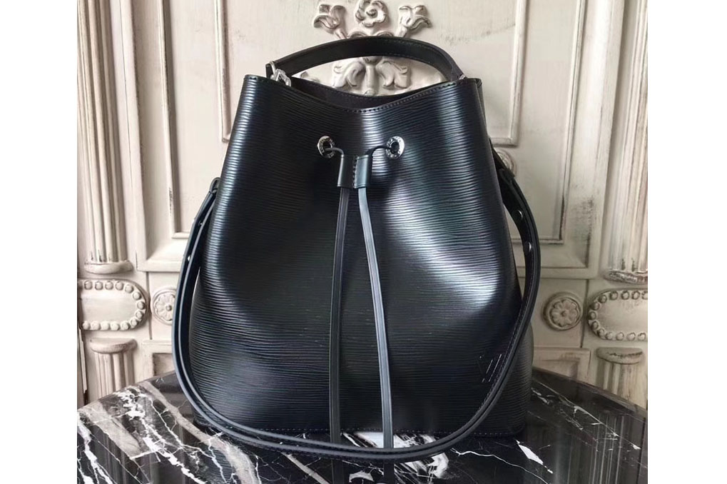 Louis Vuitton Epi Leather Lockme Bucket Noir M54366