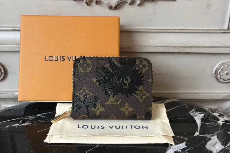 Louis Vuitton M60067 Monogram Canvas Zippy Coin Purse With Print
