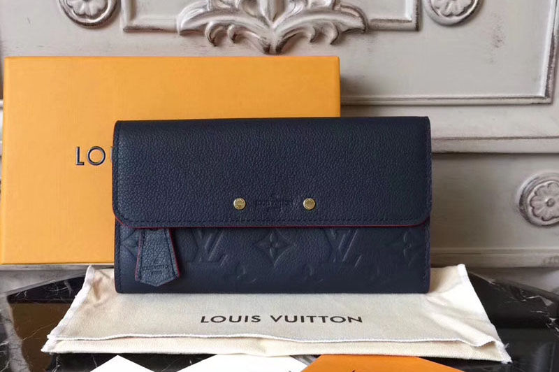 Louis Vuitton M61833 Pont-neuf Wallet Monogram Empreinte Marine rouge