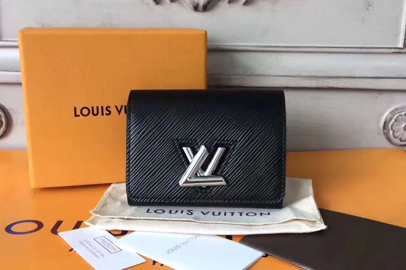 Louis Vuitton M64414 Twist Compact Epi Leather Wallets Black