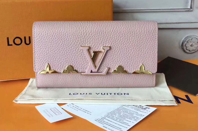 Louis Vuitton M64552 Capucines Taurillon Wallets Pink