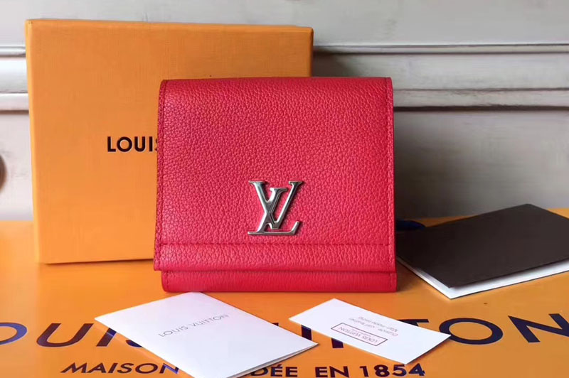 Louis Vuitton M64308 Lockme II Compact Wallets taurillon Red