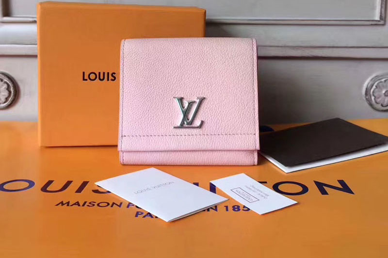 Louis Vuitton M64309 Lockme II Compact Wallets taurillon Pink