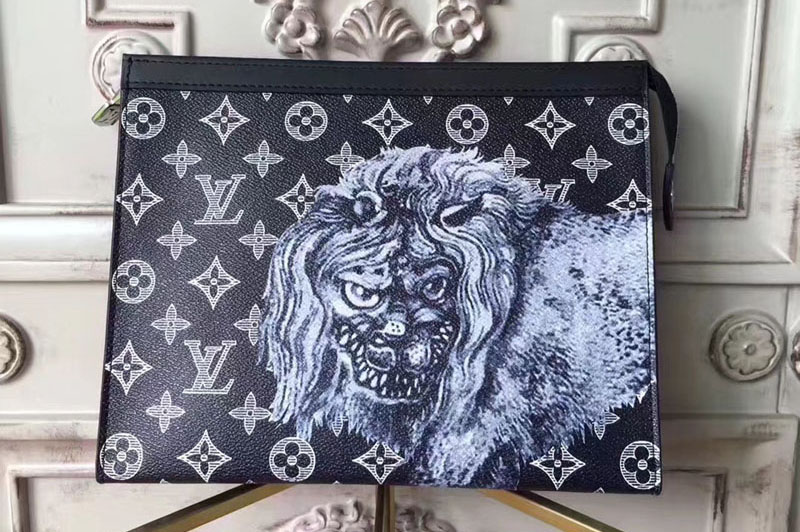 Louis Vuitton M66639 Monogram Canvas Lion Pochette Voyage MM