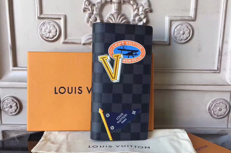 Louis Vuitton Damier Graphite Canvas Brazza Wallet N64438