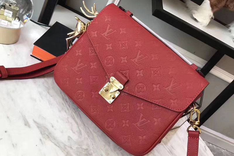 Louis Vuitton M41488 Pochette Metis Monogram empreinte Leather Bags Red