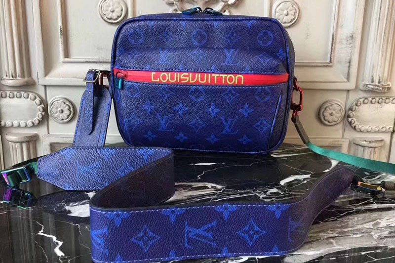 Louis Vuitton M42631 Monogram Canvas Messenger Bag Blue