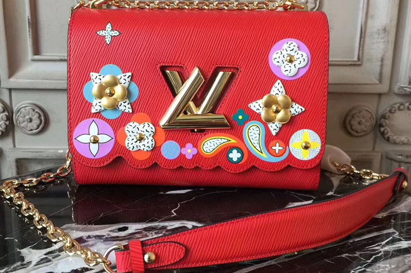 Louis Vuitton M54857 Twist MM Epi Leather Bags Red