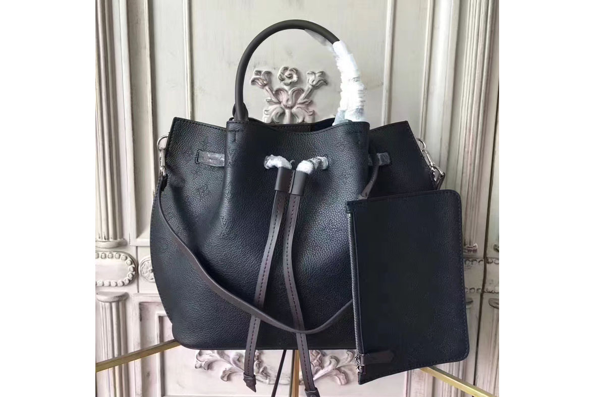 Louis Vuitton Girolata Mahina Leather Bags m54401 Black