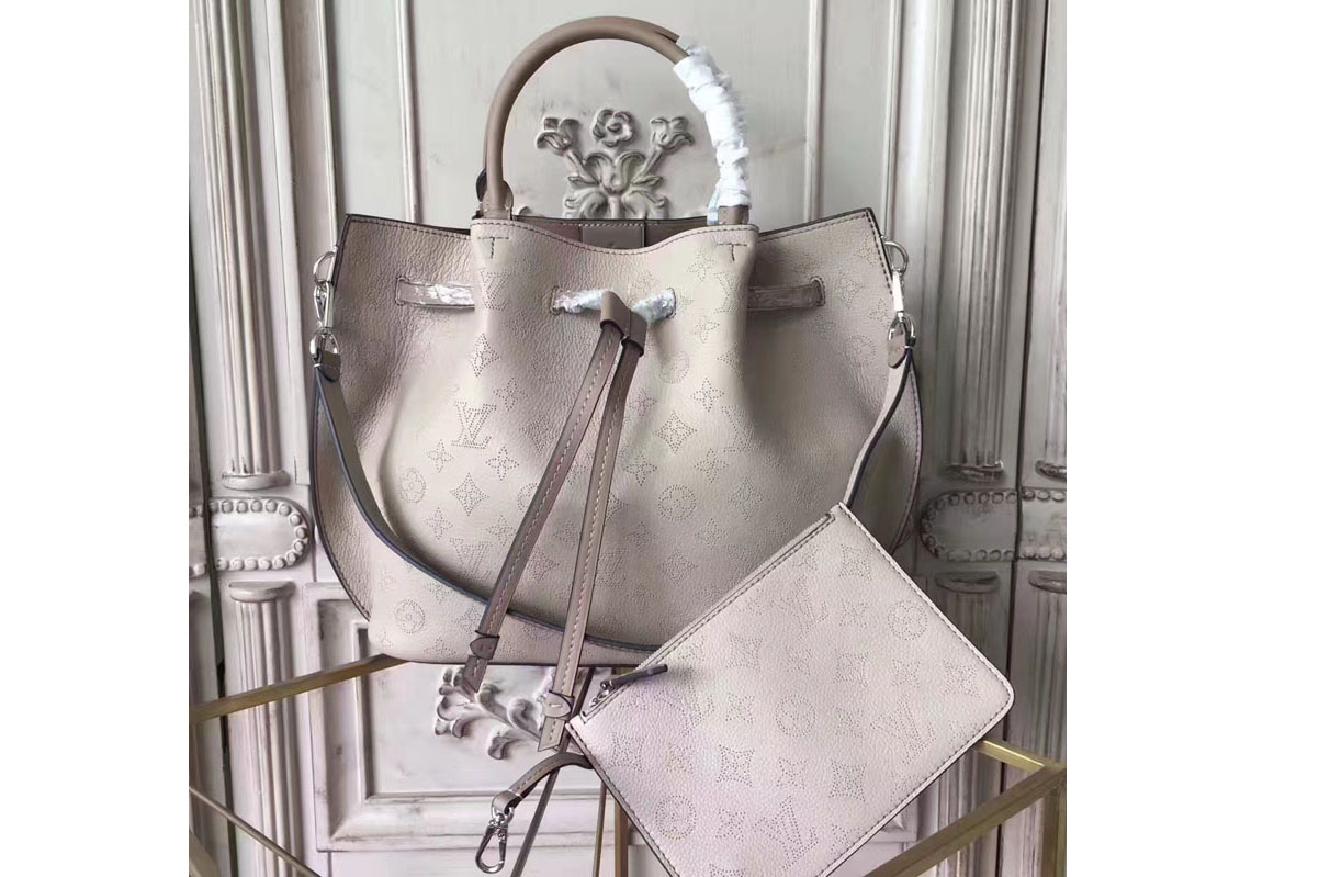 Louis Vuitton Girolata Mahina Leather Bags m54401 Grey