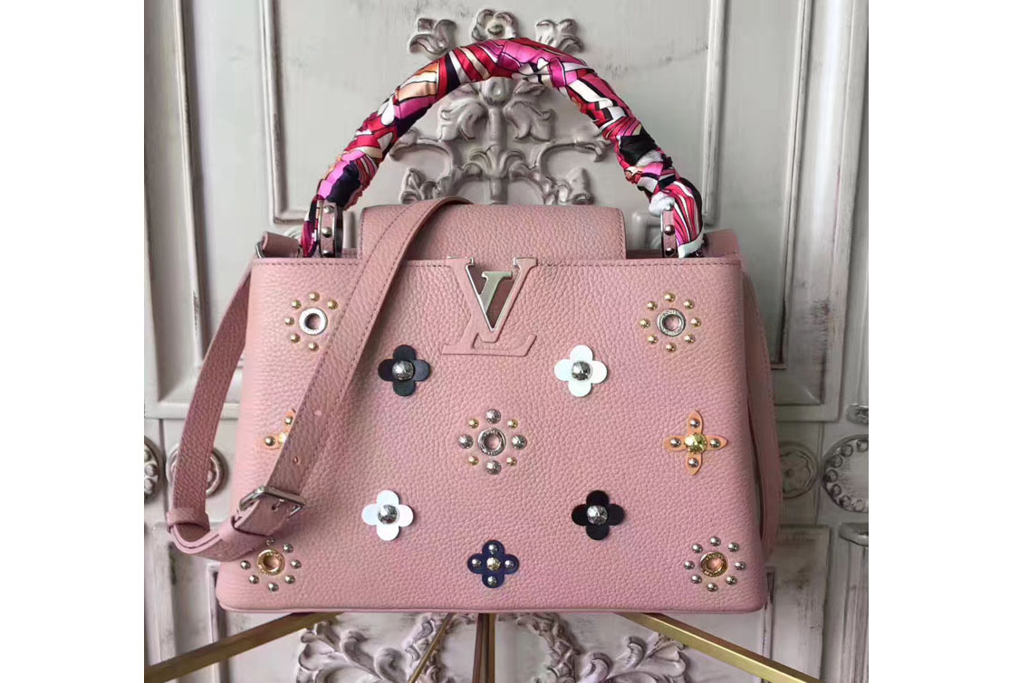 Louis Vuitton Capucines pm Monogram flowers m54663 Pink