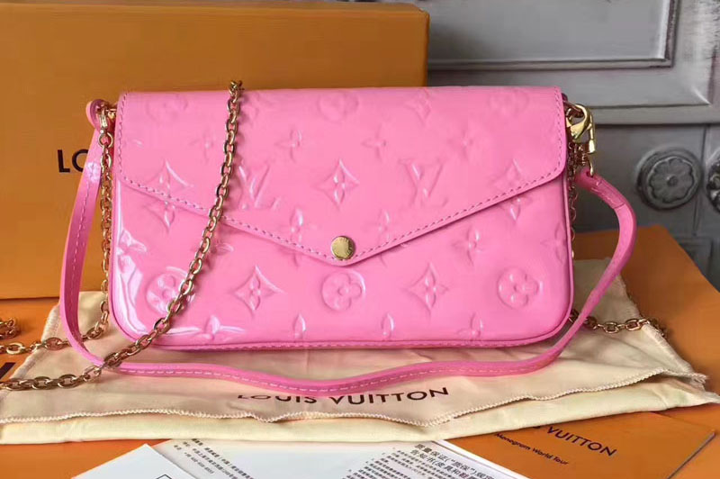 Louis Vuitton Pochette Felicie Monogram Vernis m61267 Pink