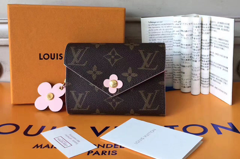 Louis Vuitton Monogram Canvas Victorine Wallet With Flower Charm M64203 Pink