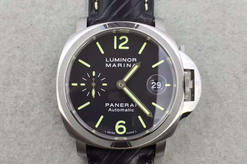 Panerai PAM 048 H V6F 1:1 Best Edition Black Dial on Black Leather Strap A7750