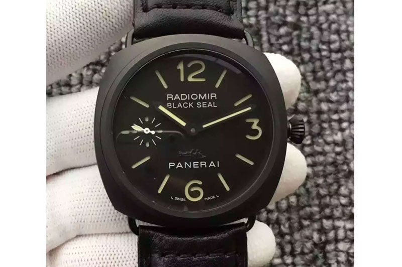 Panerai PAM 292J Real Ceramic (Pig logo) ZF 1:1 Best Edition on Black Leather Strap A6497