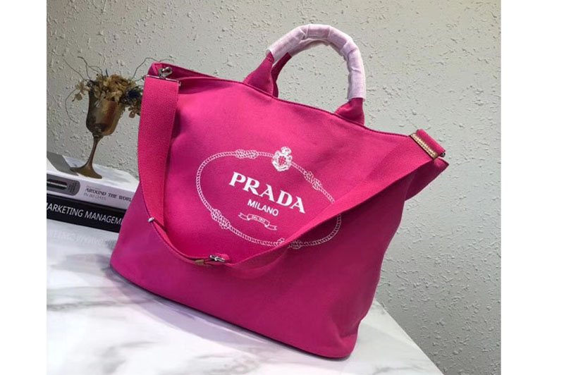 Prada 1BG161 Fabric Handbags Rosy