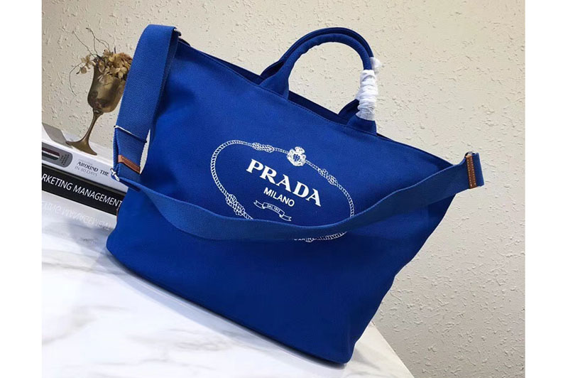 Prada 1BG161 Fabric Handbags Blue